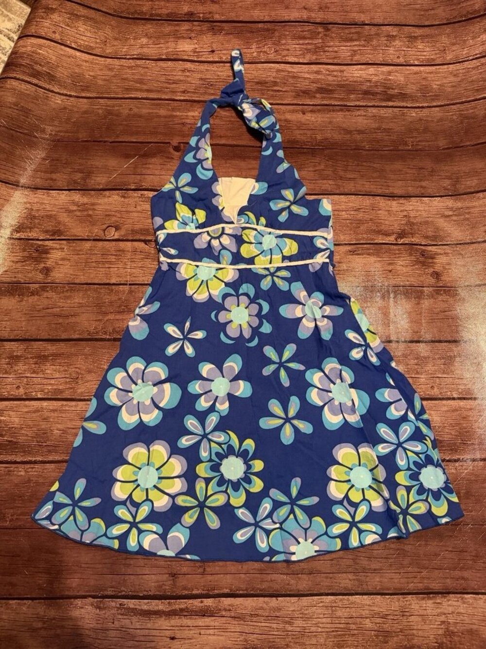 Girl’s Speechless Bold Blue Floral Halter Sundress Size 8 Dress